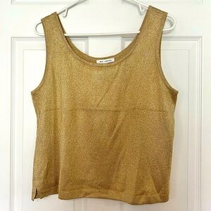 St. John Gold Metallic Knit Tank - size L - Never worn with original tags!